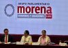 Rosa Icela Rodríguez cierra a medios su participación en plenaria de Morena en el Senado