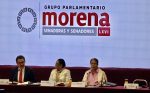 Rosa Icela Rodríguez cierra a medios su participación en plenaria de Morena en el Senado